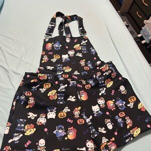 Hot Topic Black Overalls with Colorful Halloween Prints